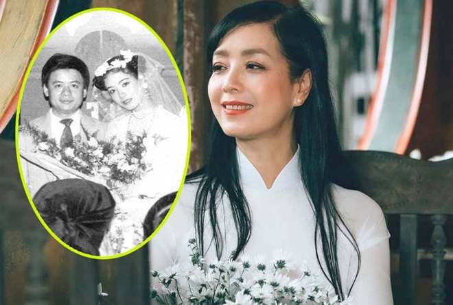 NSƯT Chiều Xuân với hình ảnh kỷ niệm đám cưới năm 1988.