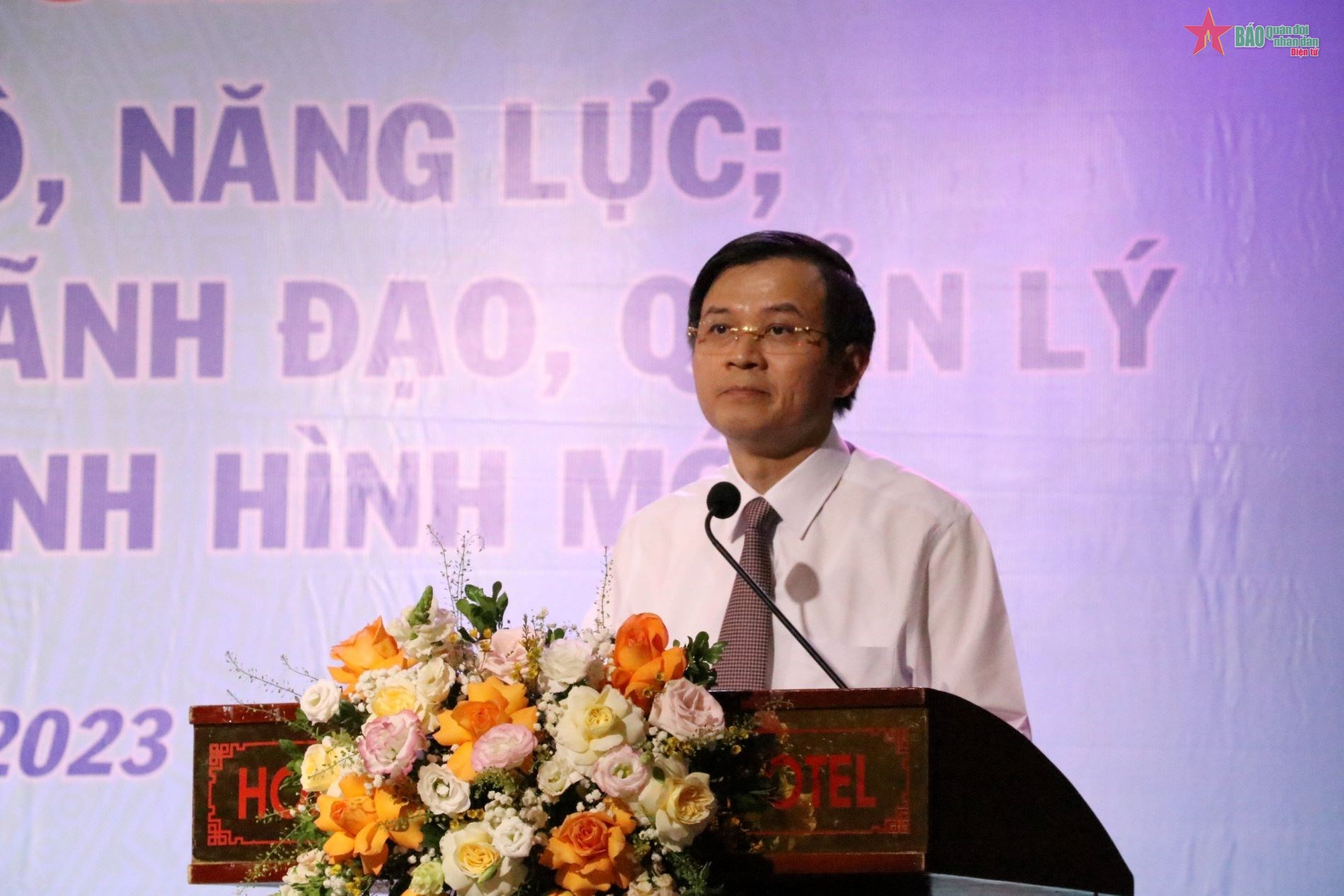 Bí thư Tỉnh ủy Ninh Bình Đoàn Minh Huấn phát biểu.
